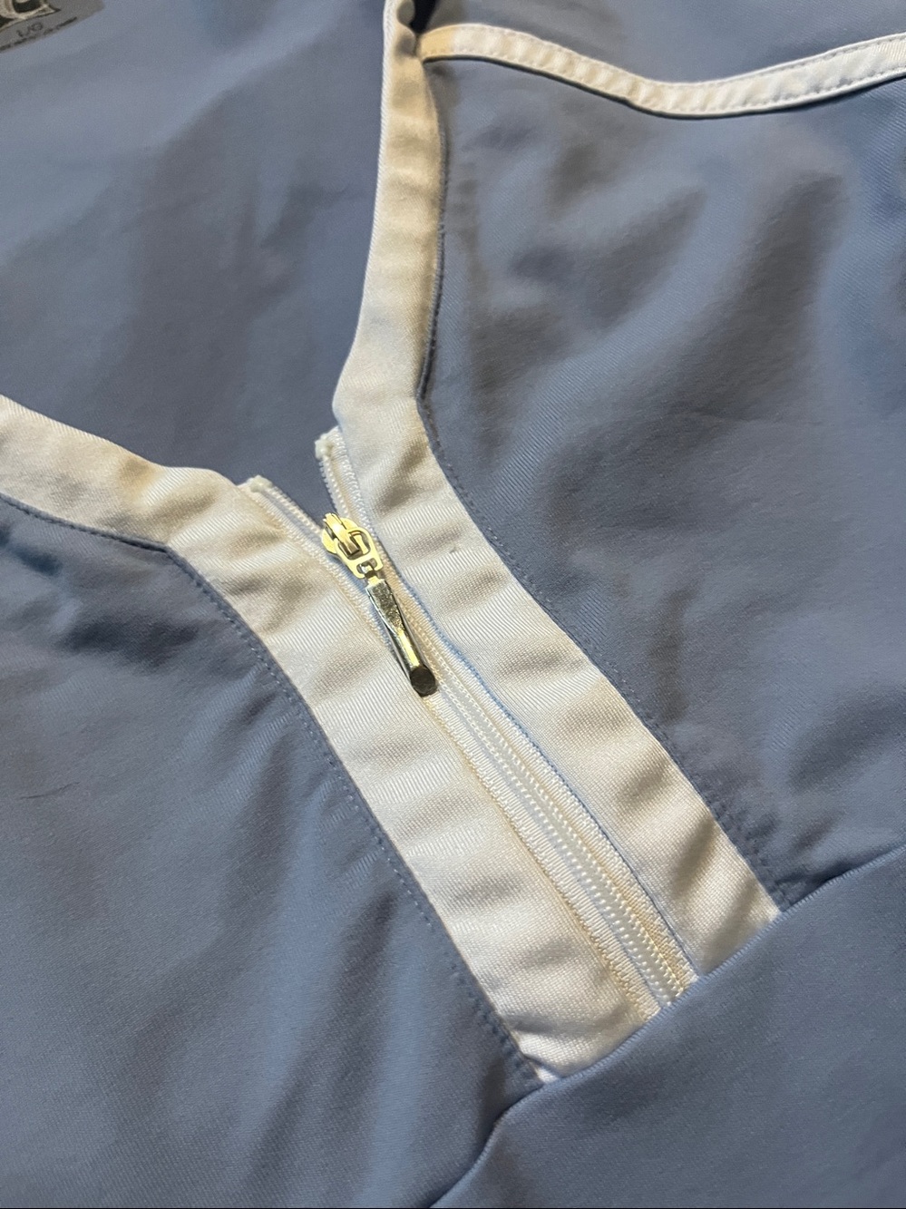 Y2K Catwalk Polo Zip Tank | Tennis Core White Piping Sporty | Size L - Picture 5 of 9